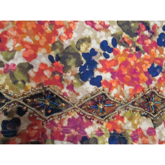 Soft Surroundings Multicolored Floral Beaded Top Overlay Maxi Dress Size M NWT - Picture 7 of 9